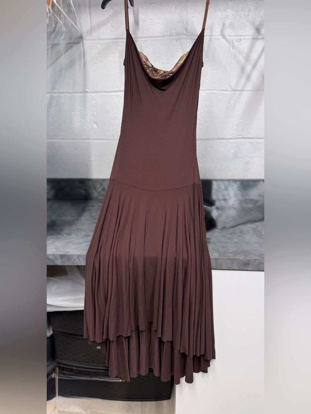 Cosabella Chocolate Brown Cowl Neck Maxi Dress